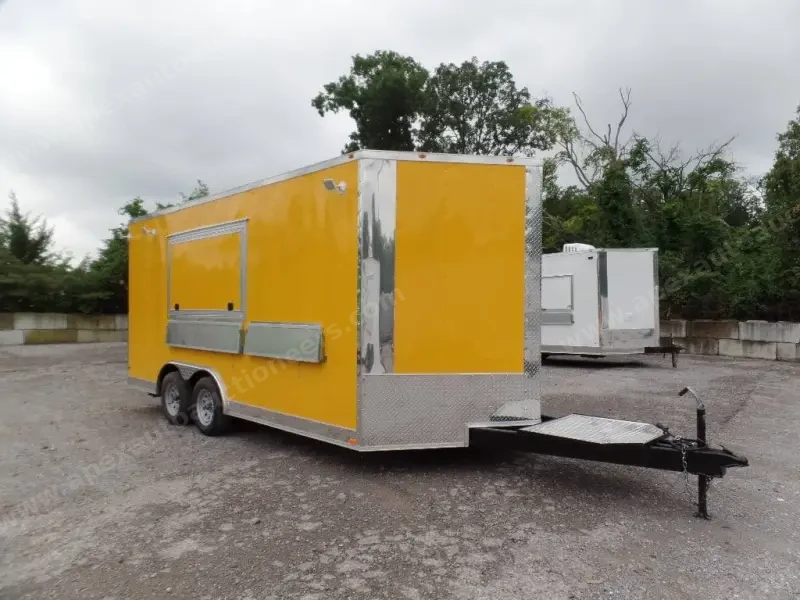 8.5' x 17' Yellow Concession Food Trailer photo 1