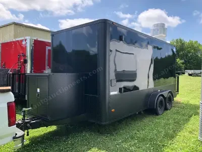 2025 Fully Equipped Food Trailer 7x16 Black-Out